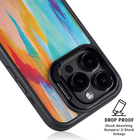 Multicolor Brush Stroke by Etta Vee iPhone 15 Pro Kickstand Case